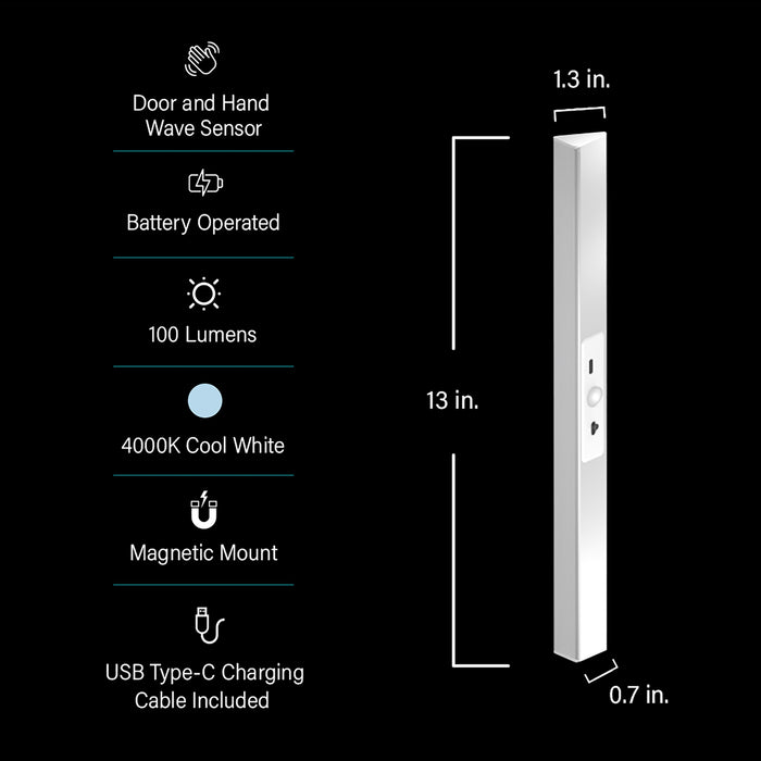 Feit Electric 13 Inch Rechargeable LED Closet Light 4-Pack (CLOSET13/840/BAT/4)