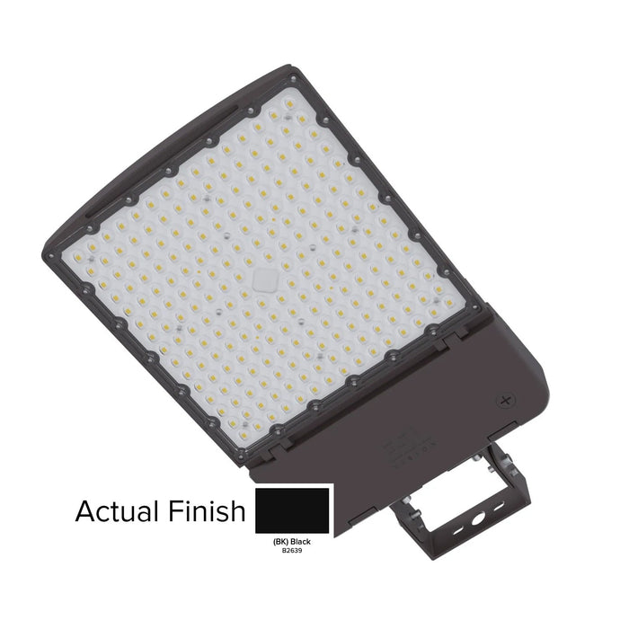 ESL Vision AL Series 320W Maximum CCT Adjustable 3000K/4000K/5000K Built In Receptacle/Shorting Cap 200-528V Photocell Yoke Mount T4 Left Lens Black Finish (ESL-AL-200320W-13050-HV-BKYM-T4L-PC)