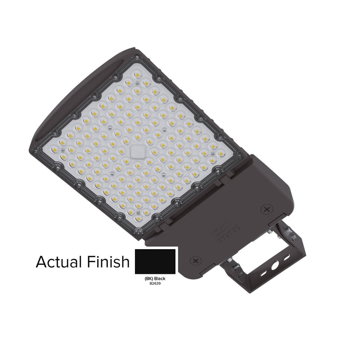 ESL Vision AL Series 150W Maximum CCT Adjustable 3000K/4000K/5000K Built In Receptacle/Shorting Cap 120-277V Photocell Yoke Mount T2 Left Lens Black Finish (ESL-AL-75150W-13050-BKYM-T2L-PC)