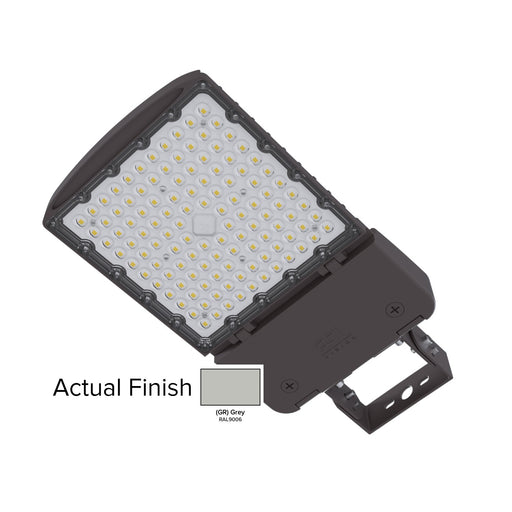 ESL Vision AL Series 150W Maximum CCT Adjustable 3000K/4000K/5000K Built In Receptacle/Shorting Cap 120-277V Photocell Yoke Mount T3 Left Lens Grey Finish (ESL-AL-75150W-13050-GRYM-T3L-PC)