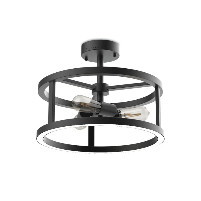 Feit Electric Katalyst Collection LED Semi Flush Decorative Ceiling Light Fixture Matte Black CCT Selectable 2700K/3000K/3500K/4000K/5000K (FM15/6WY/NL/BLK)