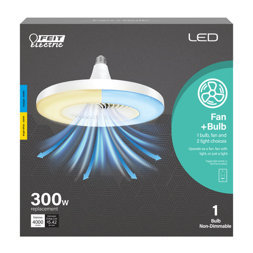 Feit Electric 45W Selectable White E26 Base 2-In-1 LED Light Bulb Plus Fan (FAN4000/2CCT/LED)